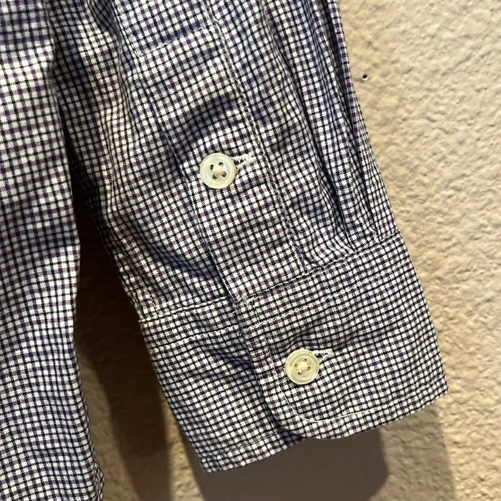 Ralph Lauren Boy’s Blue and Purple Plaid Shirt Size 4/4T 100% Cotton